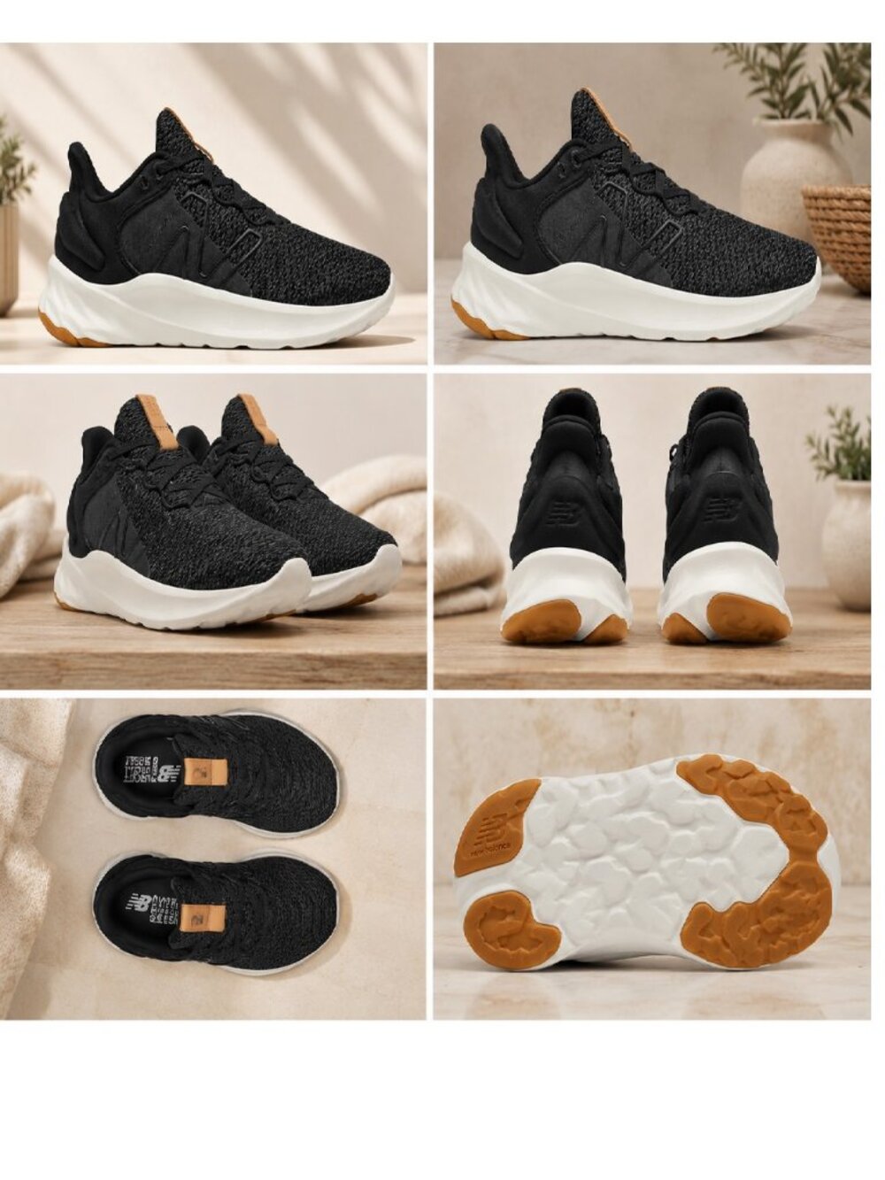 New Balance Men’s Fresh Foam ROAV V2 Sneakers Black Knit Athletic Shoes Size 6